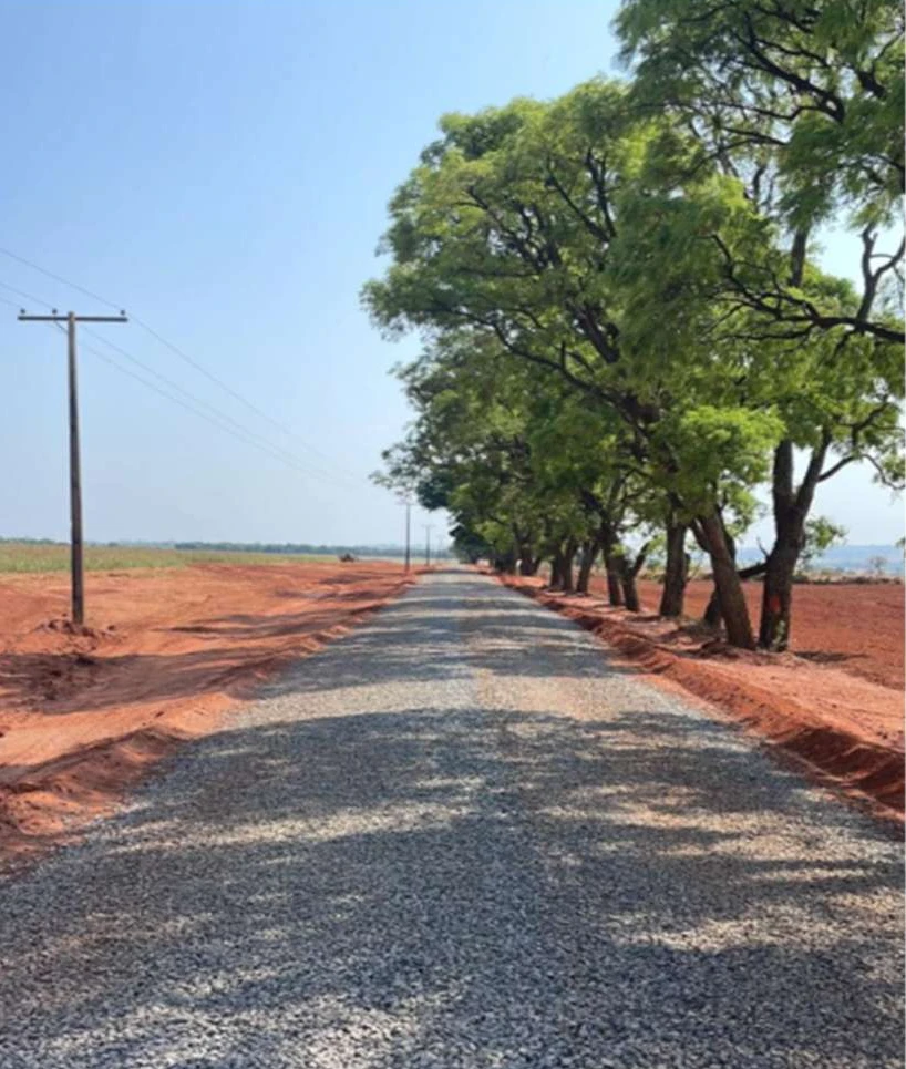Acesso com árvores ao lado